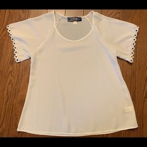 White Blouse with Flower Details